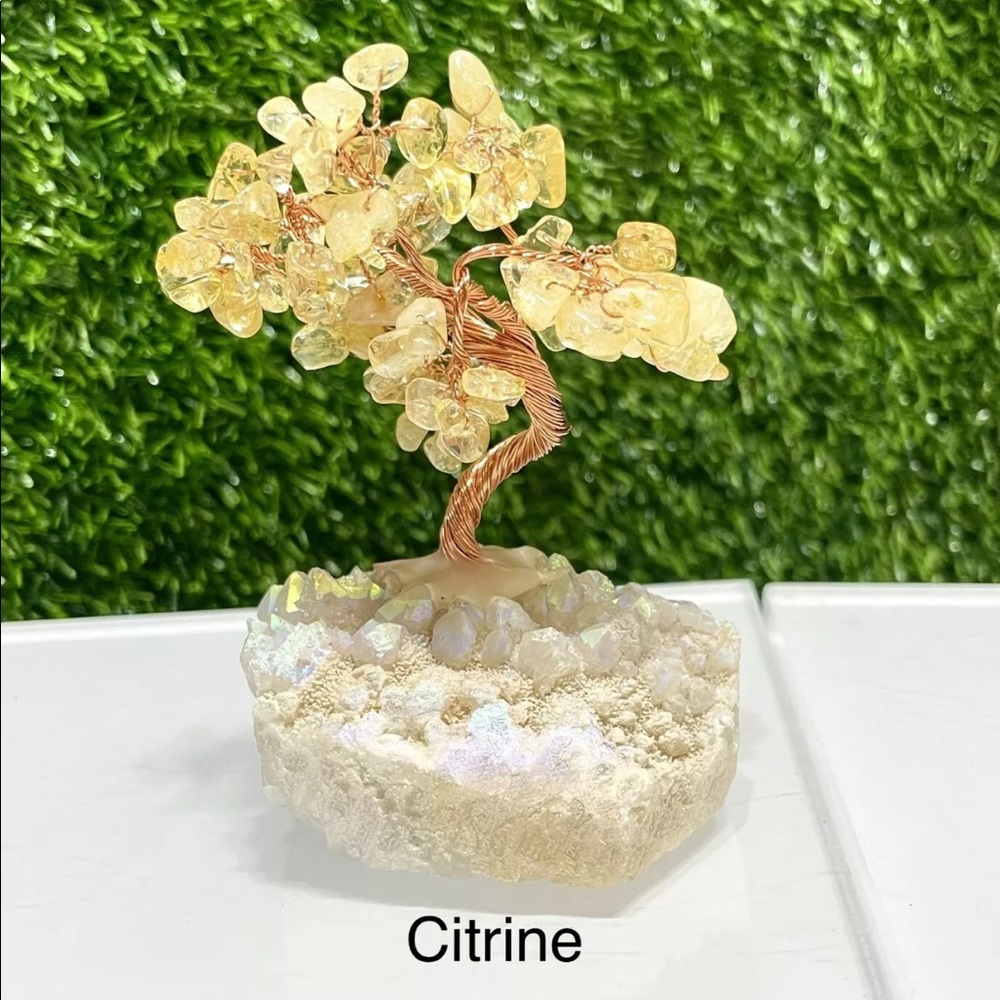 Bonsai Tree With Angel Aura Base Crystal